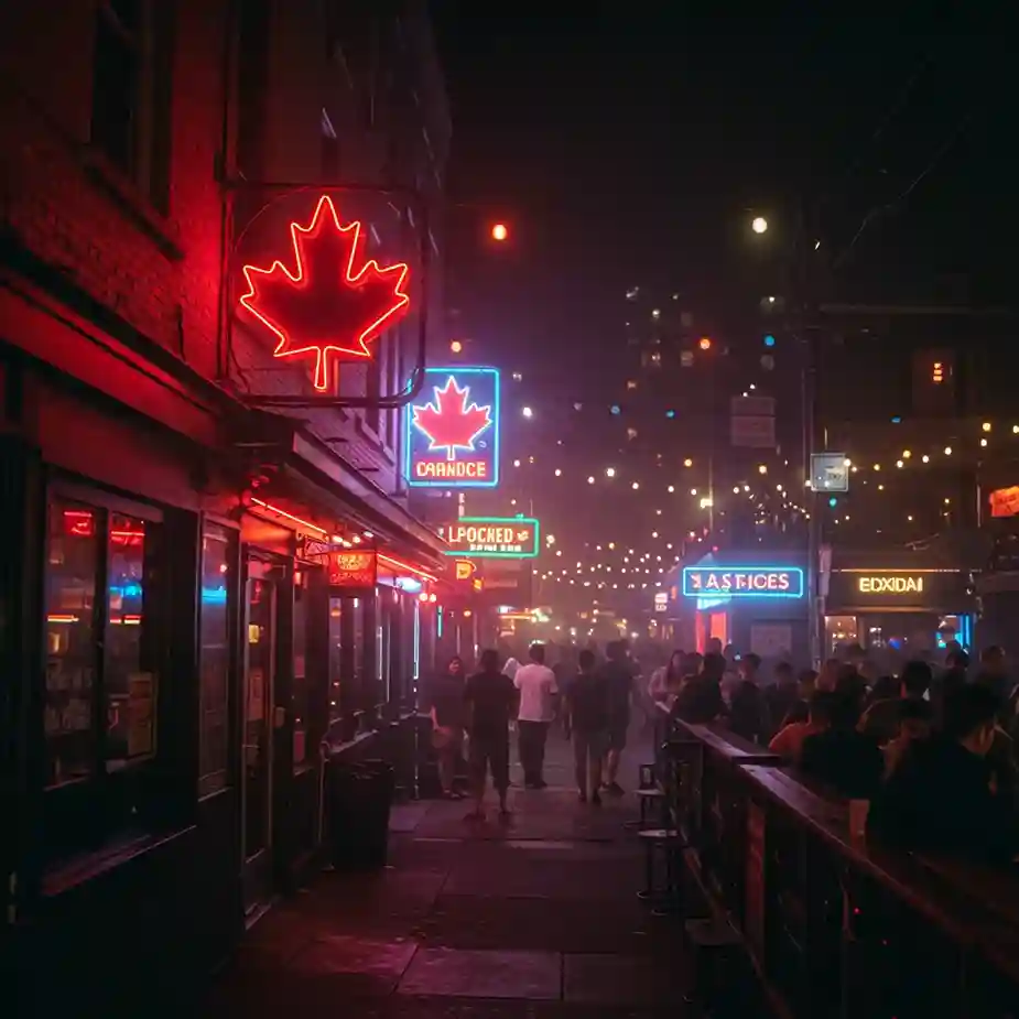 Canadian nightlife atmosphere
